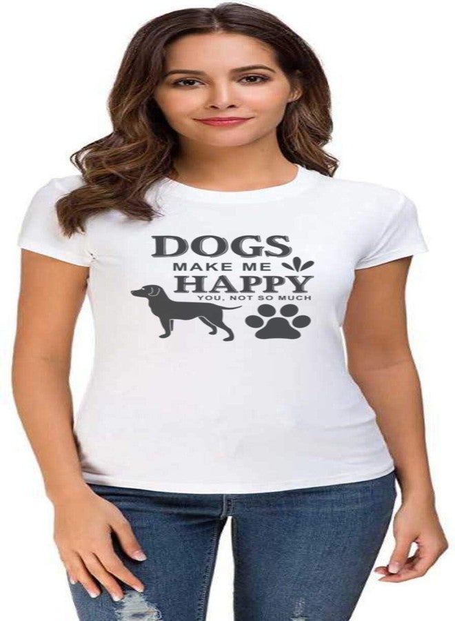 UDNAG Unisex Polyester Round Neck Graphic ' Dogs Make Me Happy' Regular Fit T-Shirt |White [Size 2YrsOld/46in Chest [XX-Large] - Image 4
